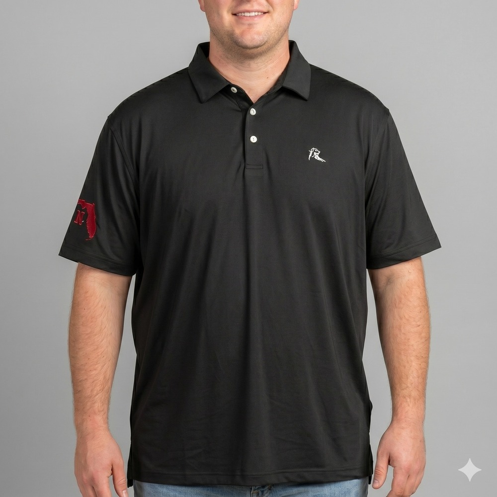 Rhoback Florida State Seminoles Noles Polo Shirt Men XXL Black Performance EUC